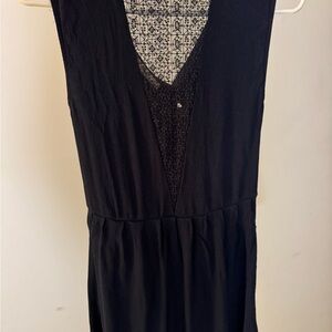 Navy blue Sleeveless Dress with Patterned Detail